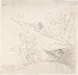 Female Figure with Cherubs by Anonymous, Italian, Bolognese 18th century artist