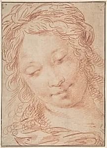 Female Head by Anonymous, Italian, Roman-Bolognese, 17th century