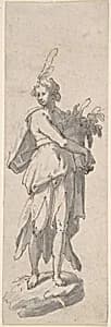 Female Holding a Plant by Anonymous, Italian, 17th century