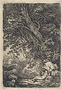 Female Saint in a Landscape by Etienne de Lavallée-Poussin