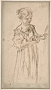 Figure of a Girl by Anonymous, Italian, Roman-Bolognese, 17th century