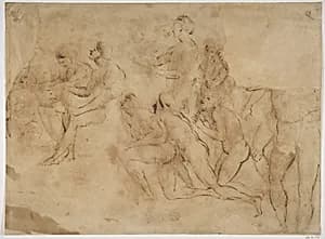 Figure studies (after Raphael's Disputa) by Raphael (Raffaello Sanzio or Santi)