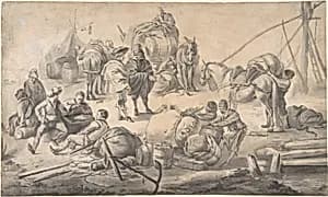 Figures at a Quayside