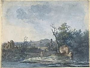 Figures on a Country Road by Louis Gabriel Moreau