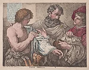 Filus Prodigus (The Prodigal Son) by Thomas Rowlandson|Thomas Rowlandson|Guercino (Giovanni Francesco Barbieri)