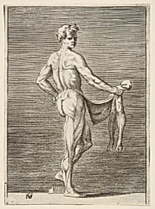 Flayed man seen from behind by Giulio Bonasone