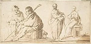 Four Figures by Anonymous, Spanish, School of Seville, 17th century