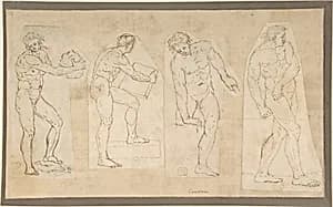 Four Studies of Nude Men by Antonio Canova|Anonymous, Italian, early 19th century