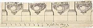Fragment of an Architectural Design by Anonymous, French, 18th century