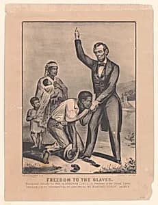 Freedom to the Slaves by Currier & Ives|Abraham Lincoln