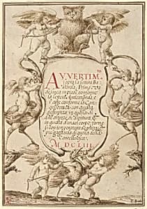 Frontispiece with Putti and Animals by Valerio Spada