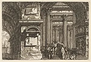 Funerary Scene in a Temple by Pierre Moreau