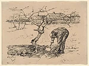 Gardener by an Apple Tree by Vincent van Gogh