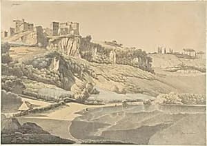Genzano and Lake Nemi by Josephus Augustus Knip