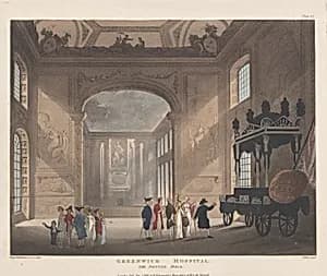 Greenwich Hospital, The Painted Hall by John Bluck|Thomas Rowlandson|Auguste Charles Pugin|Rudolph Ackermann, London