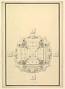 Ground Plan for a Catafalque by Giuseppe Galli Bibiena