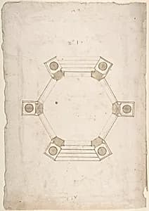 Ground Plan of a Pavillion by Anonymous, French, 16th century