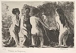 Group of Bathers by Camille Pissarro
