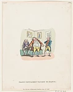 Grown Gentlemen Taught to Dance by Thomas Rowlandson|Henry William Bunbury|Rudolph Ackermann, London