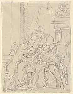 Hamlet Reproaches His Mother by Eugène Delacroix|William Shakespeare