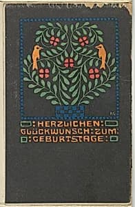 Happy Birthday (Herzlichen Glückwunsch zum Geburtstage) by Gustav Kalhammer|Wiener Werkstätte
