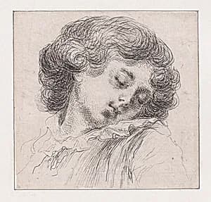 Head of a Sleeping Child by baron Dominique Vivant Denon