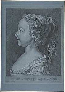 Head of a Young Girl in Profile by Louis Marin Bonnet|Carle (Charles André) Vanloo