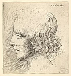 Head of Young Man by Wenceslaus Hollar