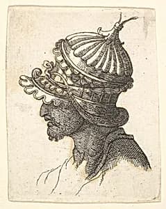 Helmeted head by Parmigianino (Girolamo Francesco Maria Mazzola)|Wenceslaus Hollar