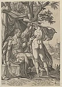 Hercules and Omphale by Bartholomeus Spranger|Anton Eisenhoit|Balthasar Caymox