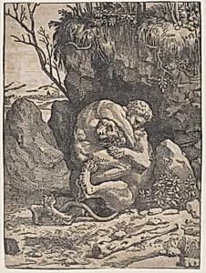 Hercules and the Nemean Lion by Ugo da Carpi|Raphael (Raffaello Sanzio or Santi)|Giulio Romano