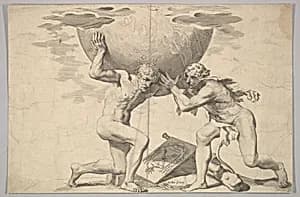 Hercules Assisting Atlas by Claude Mellan|Jean-François-Paul de Gondi