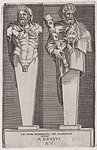 Hercules from the "The Hermae" by Agostino Veneziano (Agostino dei Musi)