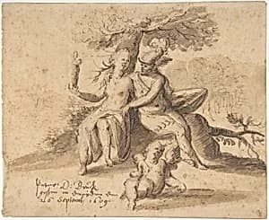 Hermes, Venus, and Cupid in a Landscape by Peter Bruck