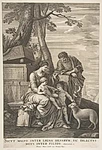 Holy Family with St. John by William Faithorne the Elder|Laurent de La Hyre|Herman Weyen