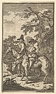 Hudibras Sallying Forth (Seventeen Small Illustrations for Samuel Butler's Hudibras, no. 1) by William Hogarth|Samuel Butler