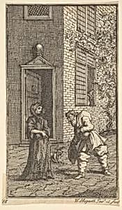 Hudibras Wooing the Widow (Seventeen Small Illustrations for Samuel Butler's Hudibras, no. 13) by Samuel Butler|William Hogarth
