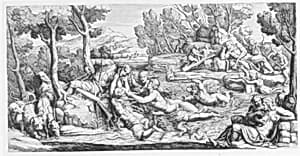 Hylas and the Water Nymphs by Pietro Santi Bartoli|Giulio Romano