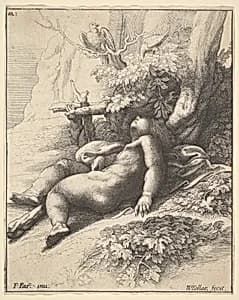 Infant Hercules asleep by Parmigianino (Girolamo Francesco Maria Mazzola)|Wenceslaus Hollar