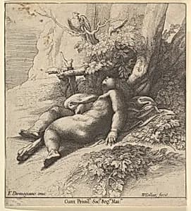 Infant Hercules asleep by Parmigianino (Girolamo Francesco Maria Mazzola)|Wenceslaus Hollar