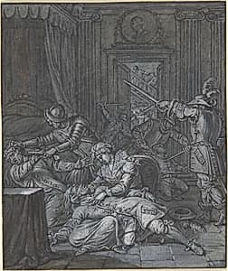 Interior scene with soldiers pillaging by Anonymous, 17th century