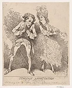Italian Affectation, Real Characters by Thomas Rowlandson|J. Jones|Gaspare Pacchierotti