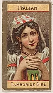 Italian, Tamborine Girl, from Types of Nationalities (N240) issued by Kinney Bros. by Kinney Brothers Tobacco Company