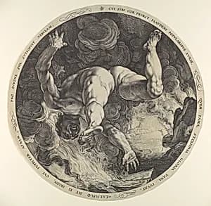 Ixion, from "The Four Disgracers" by Hendrick Goltzius|Cornelis Cornelisz van Haarlem