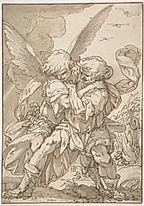 Jacob Wrestling with the Angel by Giulio Benso