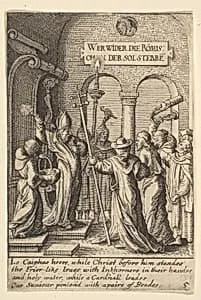 Jesus before Caiaphas by Wenceslaus Hollar|Hans Holbein the Younger