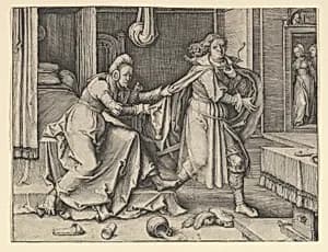 Joseph and Potiphar's Wife by Lucas van Leyden