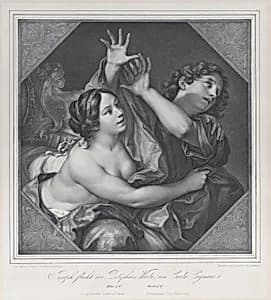 Joseph and Potiphar's wife by Franz Seraph Hanfstaengl|Franz Seraph Hanfstaengl|Carlo Cignani