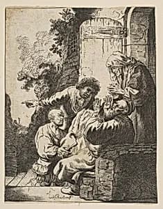 Joseph's Coat Brought to Jacob by Johann Georg Hertel|Rembrandt (Rembrandt van Rijn)