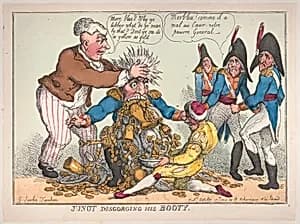 Junot Disgorging His Booty by Thomas Rowlandson|G. Saulez Farnham|Jean Andache Junot, duc d'Abrantes|Rudolph Ackermann, London